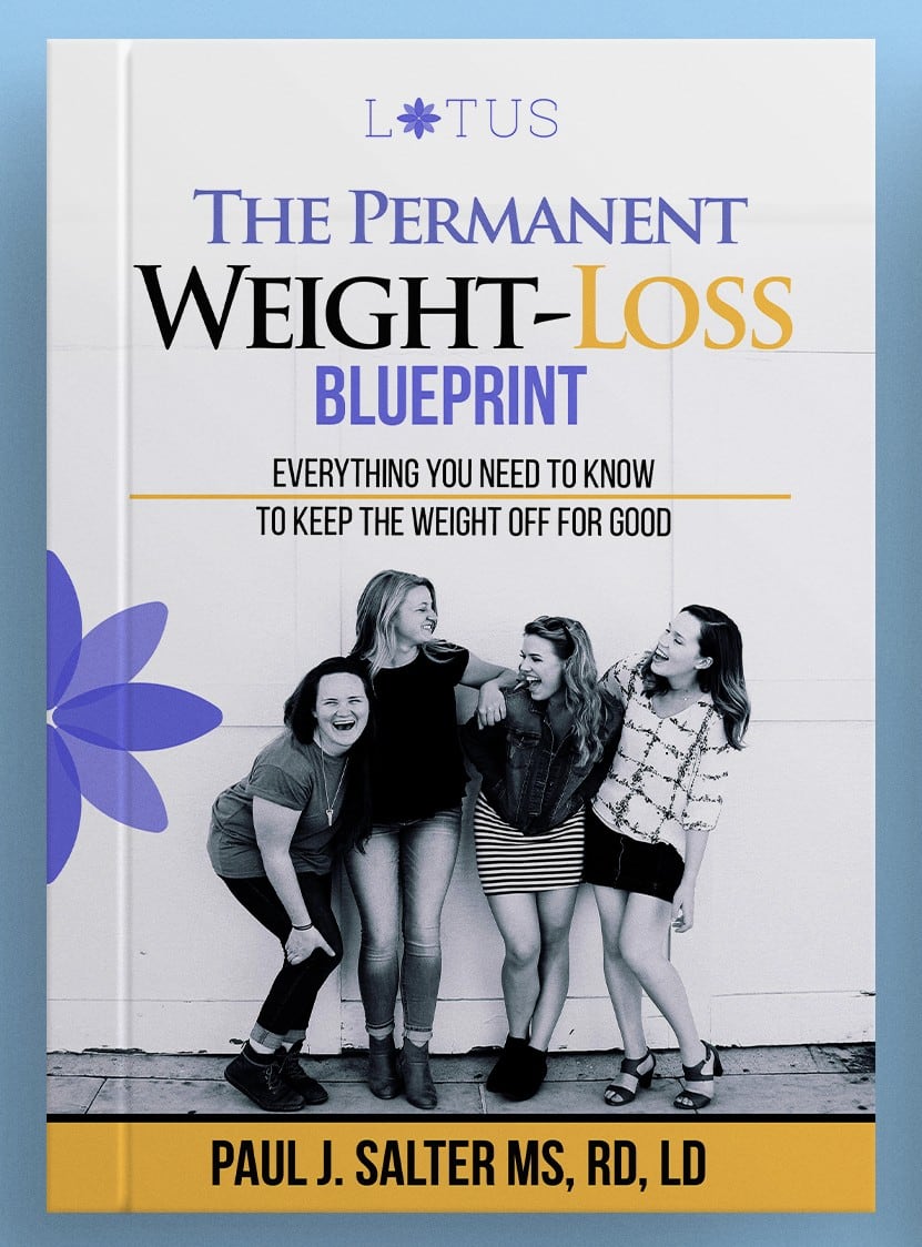 Book cover for The Permanent Weight-Loss Blueprint by Paul J. Salter with a group of smiling women